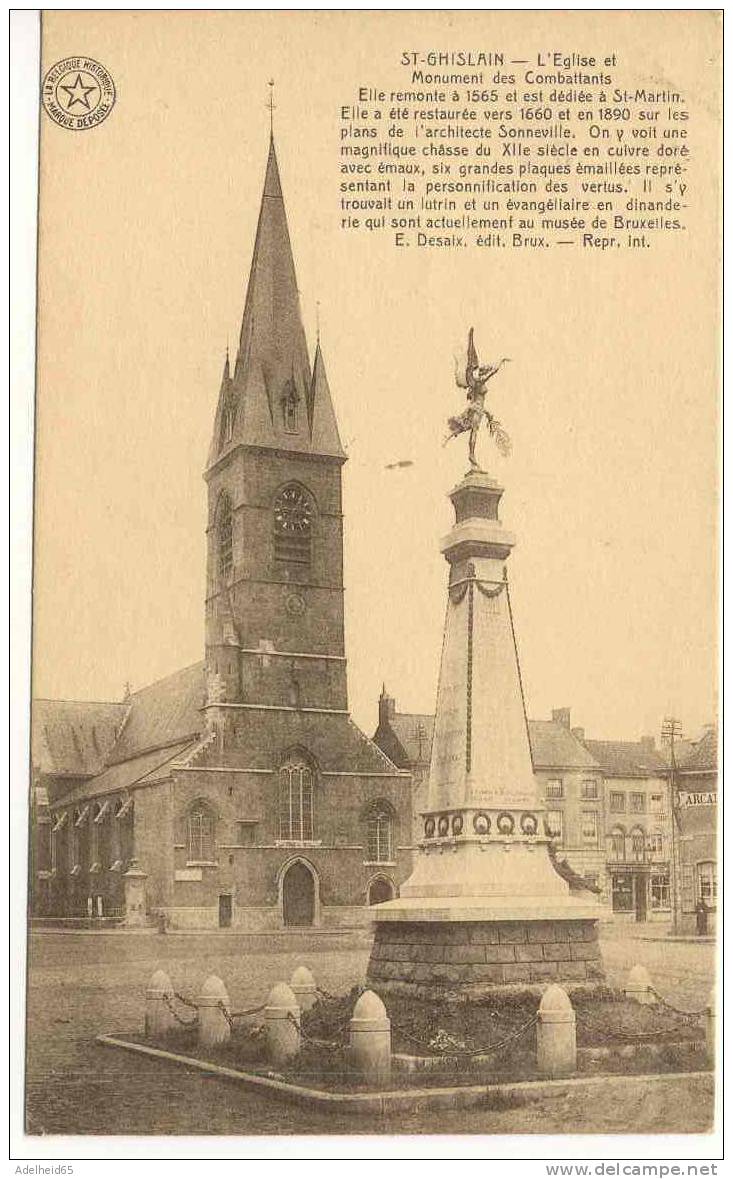 Saint-Ghislain Eglise Et Monument Des Combattants 1925 Ed. Désaix - Saint-Ghislain