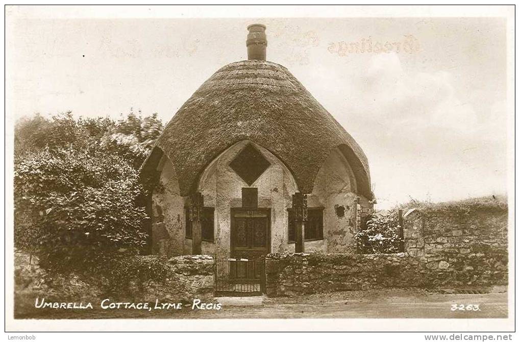 Britain United Kingdom - Umbrella Cottage, Lyme Regis Old Real Photo Postcard [P738] - Other & Unclassified