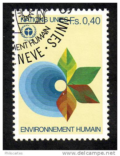 Nations Unies Genève   1982-  YT   105 -   Environnement Humain Oblitéré  0F40 -  Oblitéré - Usados