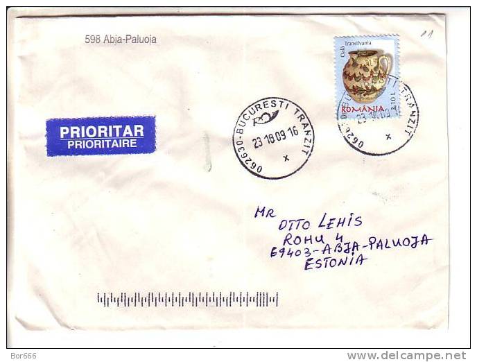 GOOD ROMANIA Postal Cover To ESTONIA 2009 - Good Stamped: Ceramic - Brieven En Documenten