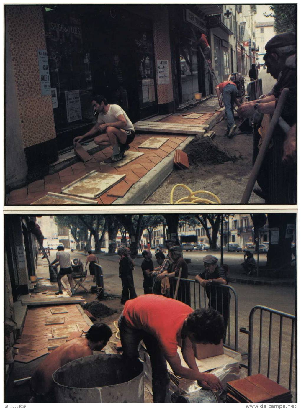 SALERNES (VAR). La Pose Des Carrelages Sur Les Trottoirs, 1979-1980. Série De 8 Cartes Postales, Photos De P. MARQUER. - Marquer