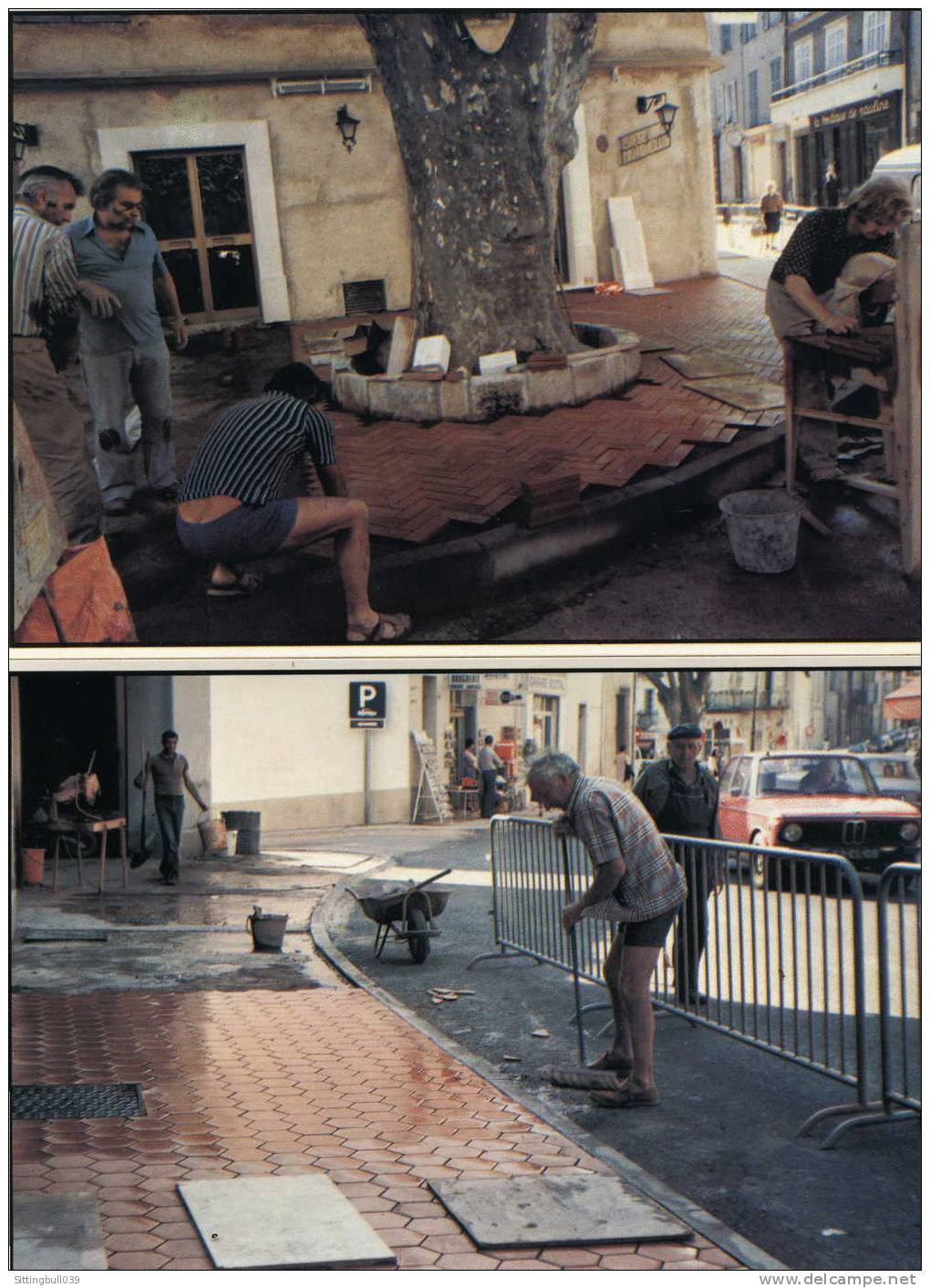 SALERNES (VAR). La Pose Des Carrelages Sur Les Trottoirs, 1979-1980. Série De 8 Cartes Postales, Photos De P. MARQUER. - Marquer