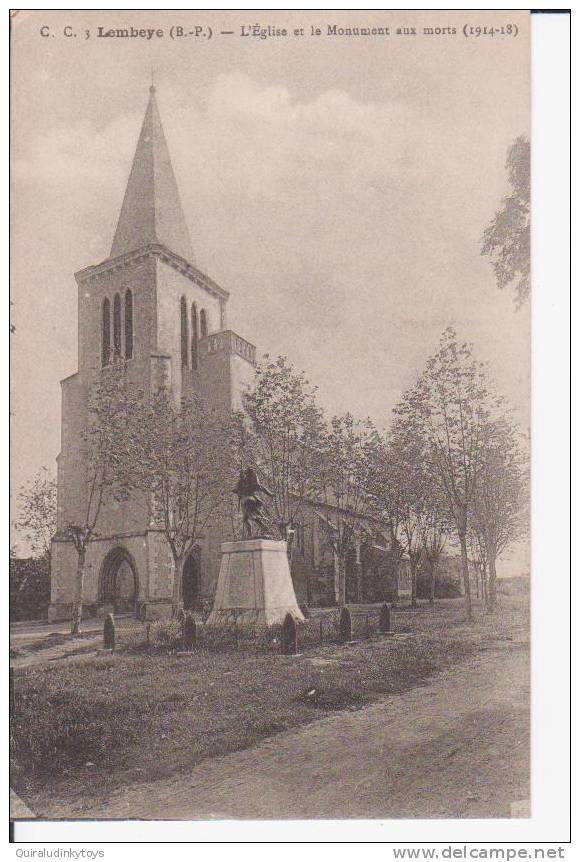 LEMBEYE L'Eglise Et Le Monument Aux Morts (1914/18) Cpa édit F Gaye Lembeye Bon état Voir Scans - Lembeye