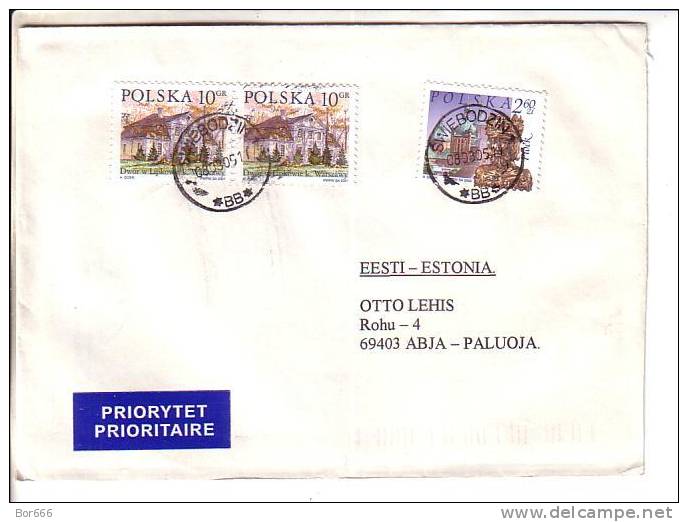 GOOD POLAND Postal Cover To ESTONIA 2005 - Good Stamped: Architecture - Brieven En Documenten