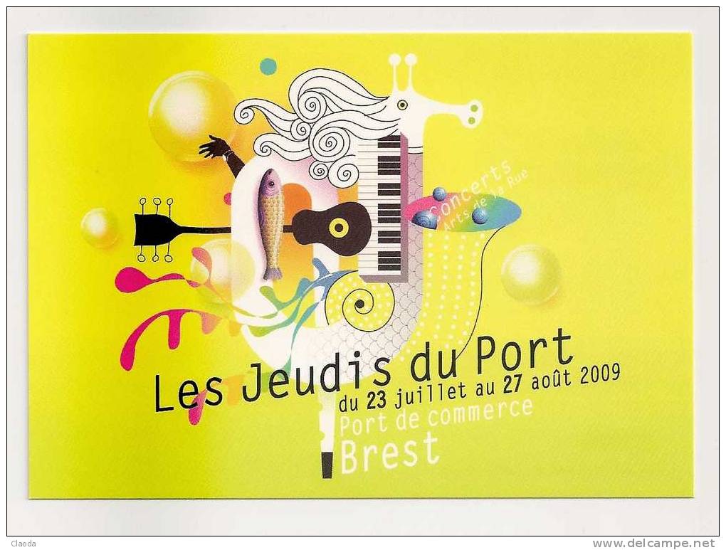 7544 CP Pub - Musique - Instruments - Guitare - Piano -Les Jeudis Du Port - Brest 09 - Music