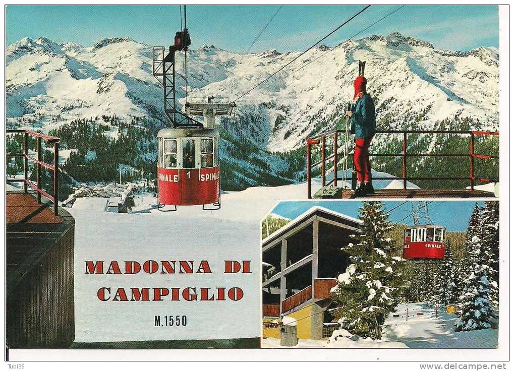 MADONNA DI CAMPIGLIO - FUNIVIA - PANORAMA - COLORI  N/V -ANIMATA - Funicular Railway