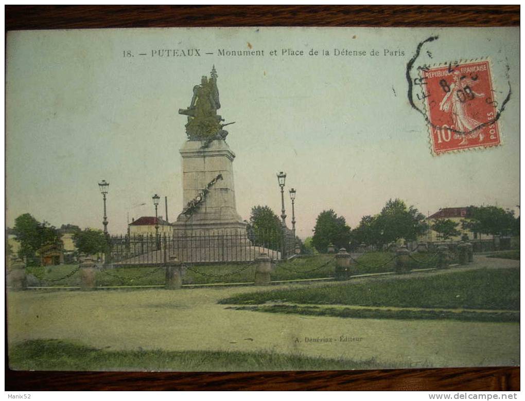 92 - PUTEAUX - Monument Et Place De La Défense De Paris. (colorisée) - Puteaux