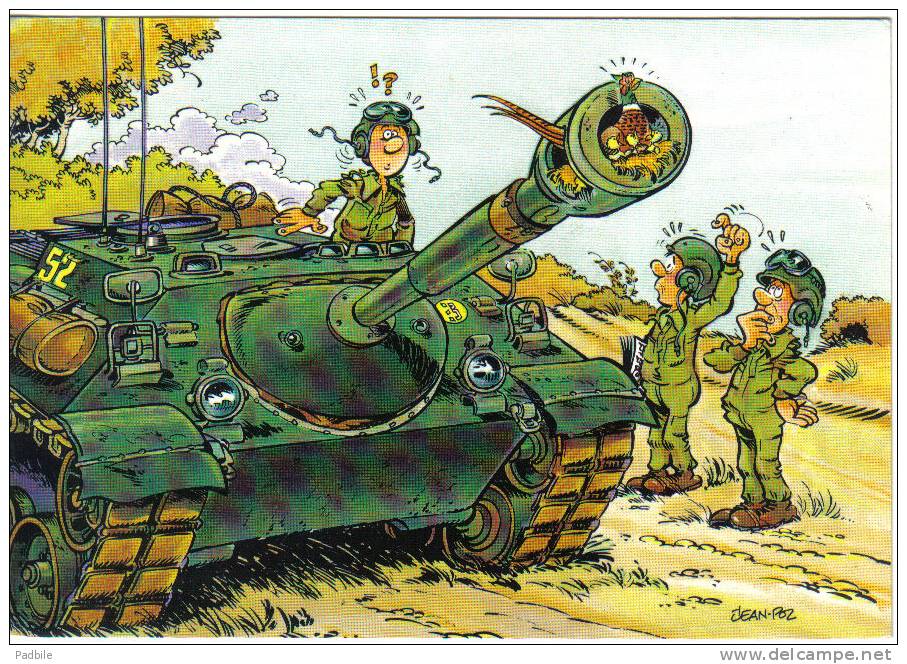 Carte Postale Humour Militaire  Char   Bidasse Trés Beau Plan  Par Jean Pol - Autres & Non Classés