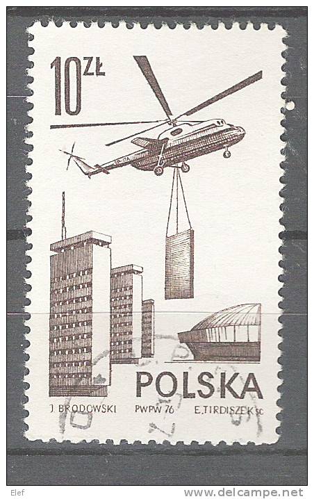 POLSKA /Pologne: HELICOPTERE De Chantier ;10 ZL,obl ,1976, TB - Hélicoptères