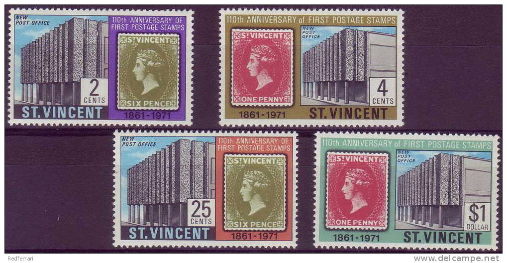 (428) 110 Th Anniversary Of First Postage Stamps  St - Vincent Stamp On Stamps - Stamps On Stamps