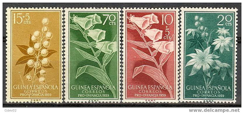 GUI391-L2190.España.Spain . Espagne  FLORA.GUINEA  ESPAÑOLA.1953.(Ed  391/4**) Sin Charnela.MAGNIFICO - Guinea Española