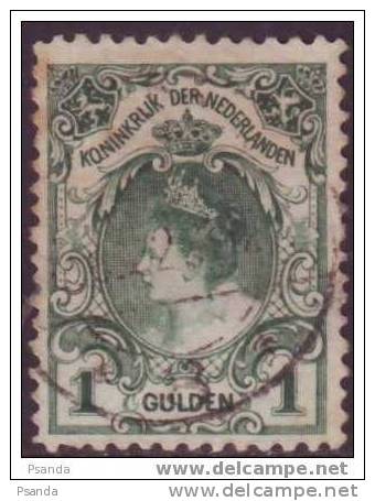 1898 - Netherlands, 1 Gulden, Mi. No. 63, Type II - Oblitérés