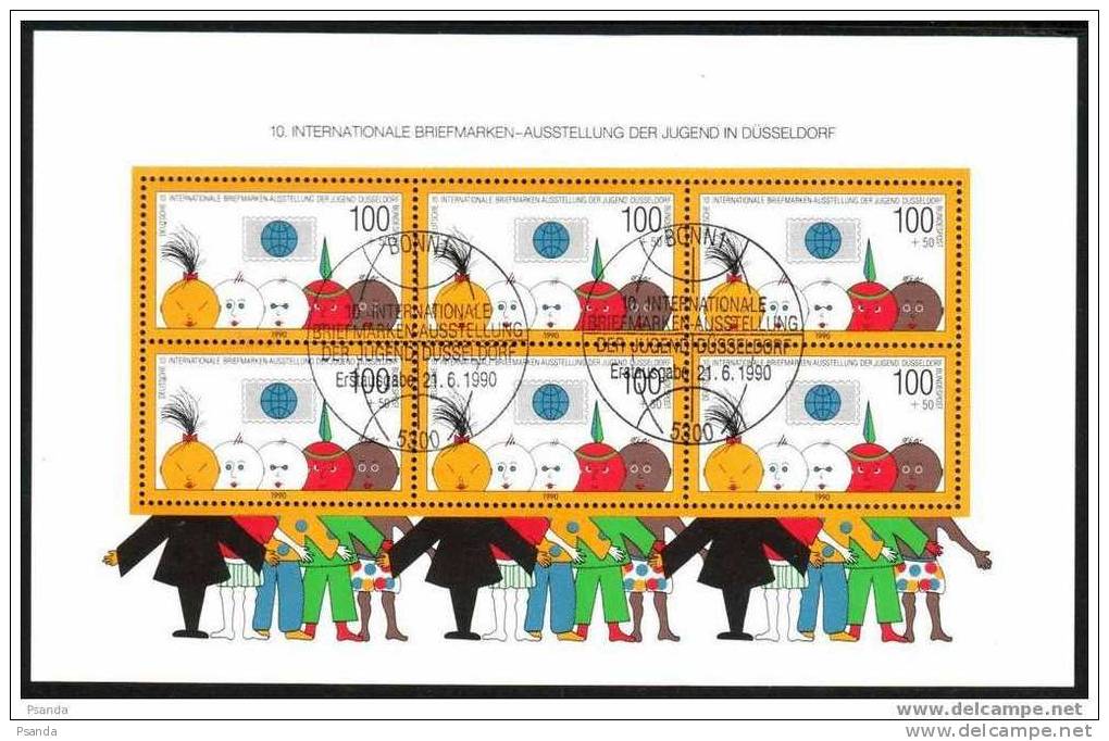 1990 - Mi. No. 1472 - FDC : Blockausgabe =) 10. Internationale Briefmarkenausstellung Der Jugend, Dusseldorf. - Andere & Zonder Classificatie