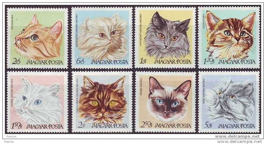 HUNGARY - COMPLETE SET - Mi. No. 2388-2394  Magyar Posta - Macskak  Cats Series - Unused Stamps