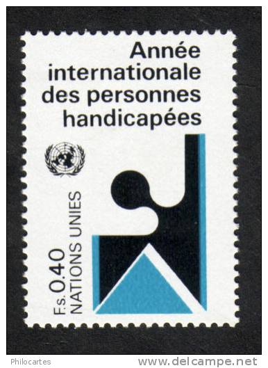 Nations Unies Genève   1981 -  YT  97 - Année Des  Handicapés  0F40  - NEUF ** - Ungebraucht