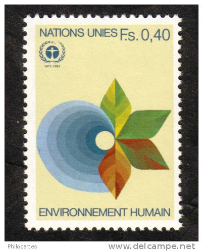 Nations Unies Genève   1982-  YT 105  - Environnement Humain  0F40 - NEUF ** - Neufs