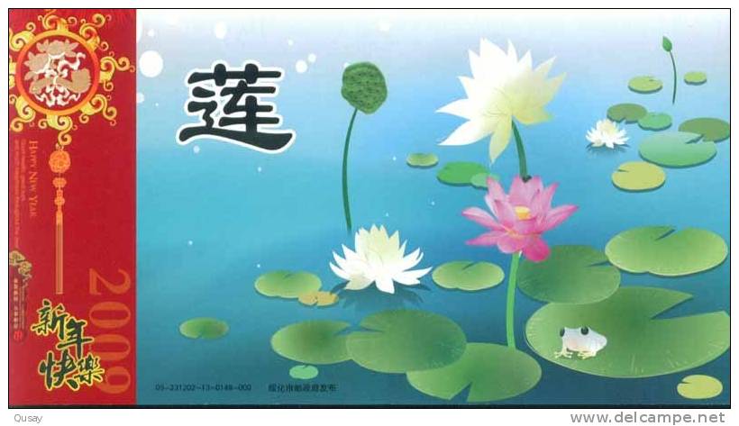 Frog Lotus Flower  , Specimen  Prepaid Card , Postal Stationery - Kikkers