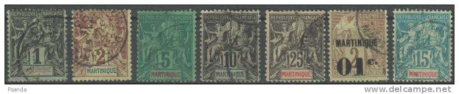 1893 - Martinique - LOT - Gebraucht