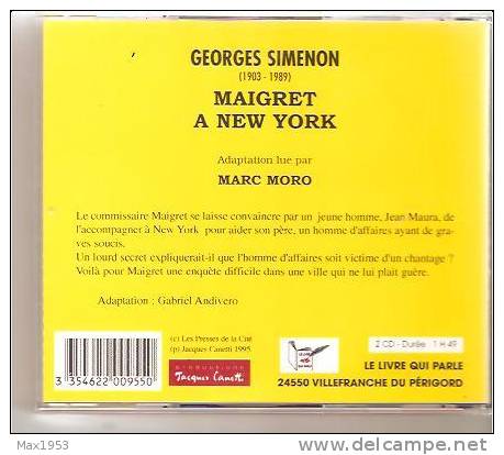 Simenon Maigret à New York 2CD Durée : 1H49 Le Livre Qui Parle, 1995 - Simenon
