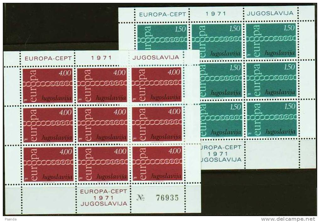 1971 - Yugoslavija, Europa CEPT, 2x Kleinbogen MNH** - Unused Stamps