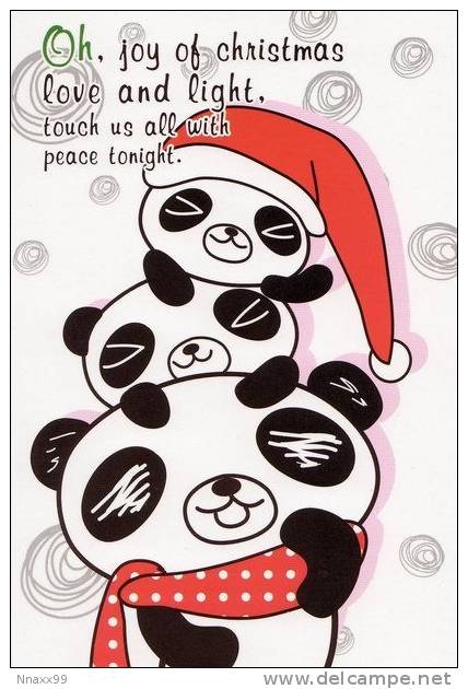 Panda - Cartoon Pandas, Merry Christmas, Korea Postcard - B5 - Bears