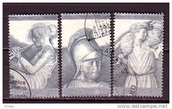 Y8870 - SAN MARINO Ss N°1075/77 - SAINT-MARIN Yv N°1030/32 - Used Stamps