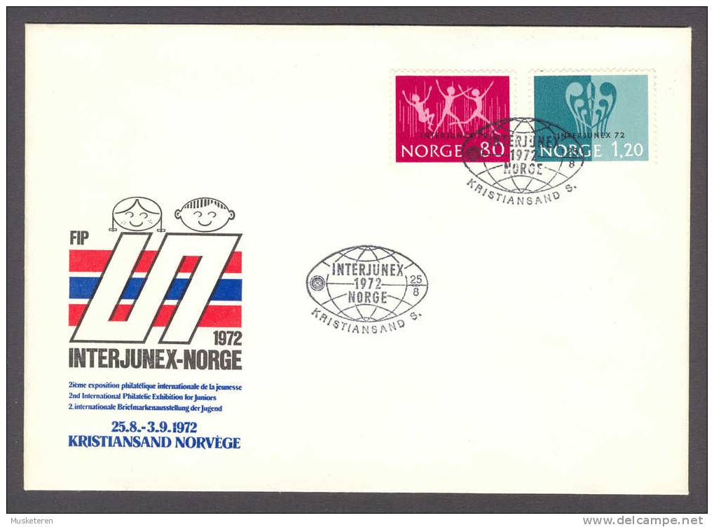 Norway 1972 FDC Cover InterJunex '72 Youth Stamp Exhibition Jugend-Briefmarkenausstellung Kristianssand - FDC