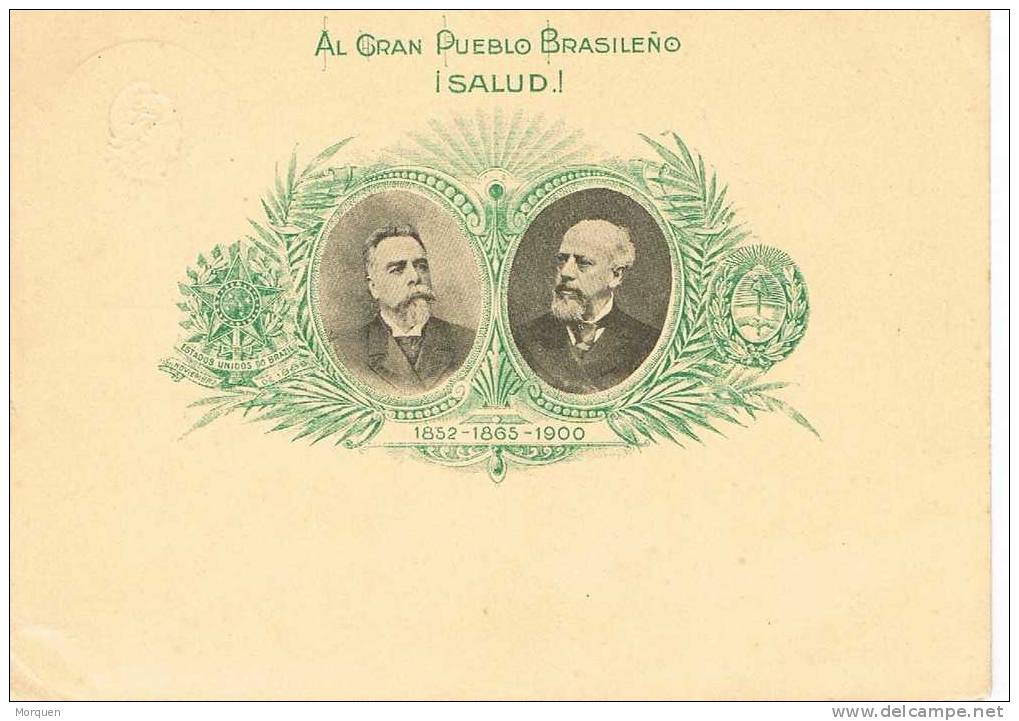 Tarjeta Entero Postal  ARGENTINA. Salud Al Gran Pueblo Brasileño 1947 - Entiers Postaux