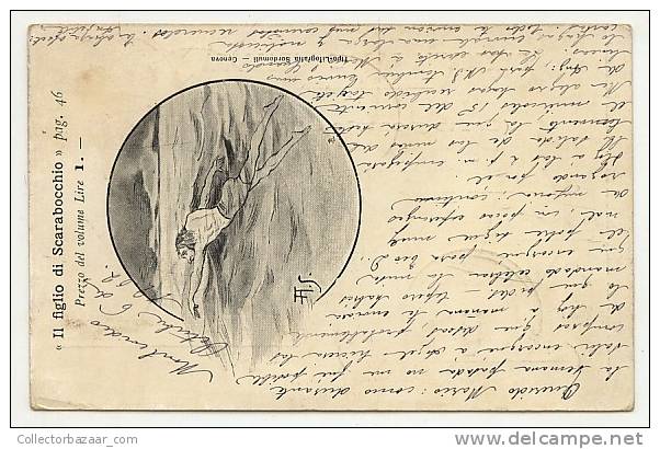 ITALY Artist Signed Servolini Ca 1900 POSTCARD Il Figlio Di Scaraboccio SORDOMUTI DEAF LITOGRAFIA Sports Swimming - Otros & Sin Clasificación