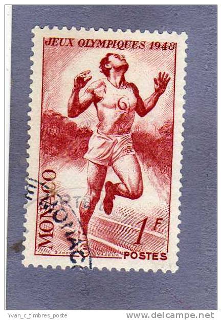 MONACO TIMBRE N° 320 OBLITERE JEUX OLYMPIQUES DE LONDRES COURSE A PIED - Used Stamps