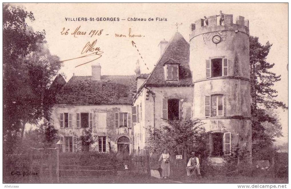 CPA Belle Carte Postale FRANCE VILLIERS ST GEORGES Château De Flaix Animée - Villiers Saint Georges