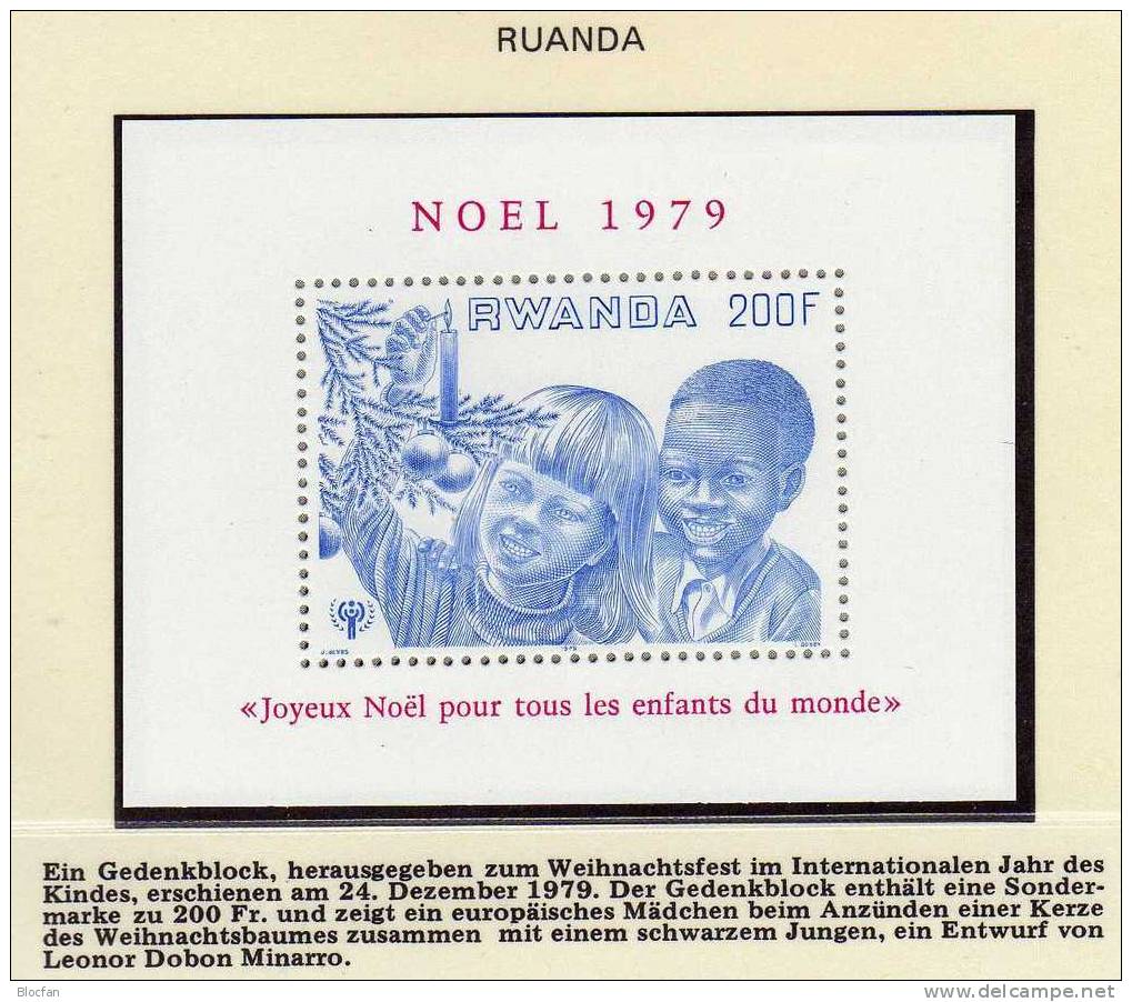 Jahr Des Kindes Christmas Ruanda Block 87, USA 1373 ** 8€ - Colecciones
