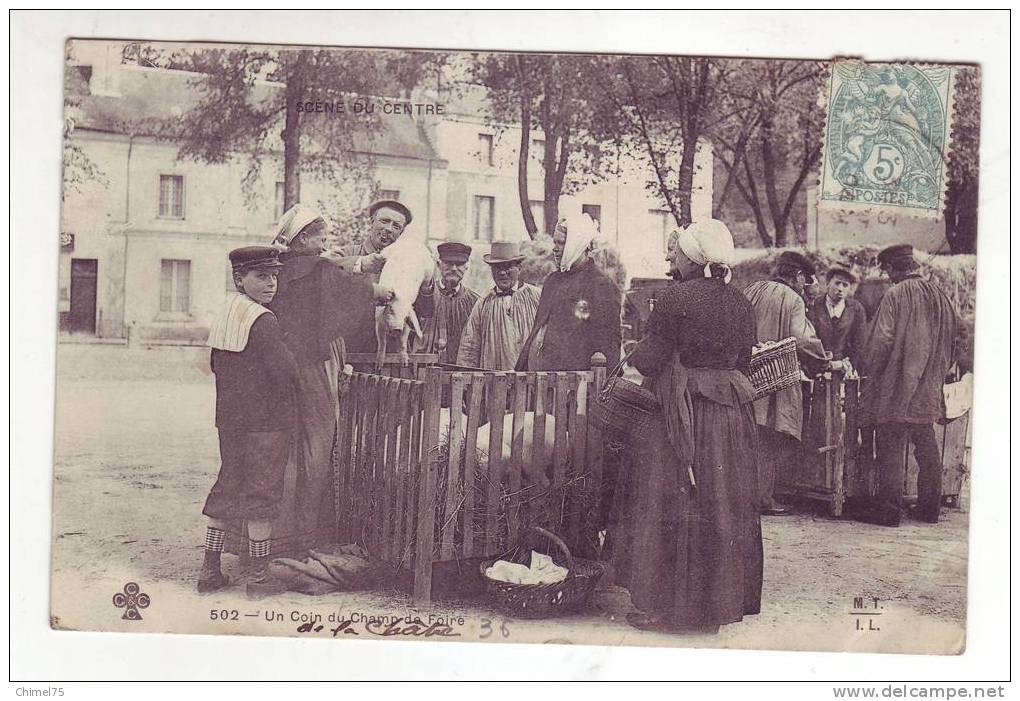 Scene Du Centre  Un Coin Du Champ De Foire Cochons  N°502 - Fairs