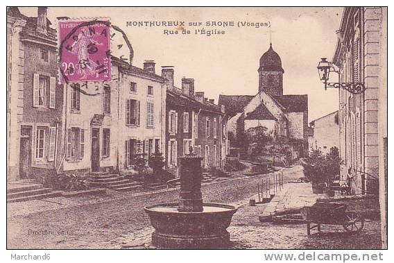 VOSGES.MONTHUREUX SUR SAONE.RUE DE L EGLISE  ..TRES BON ETAT ET VOYAGER - Monthureux Sur Saone