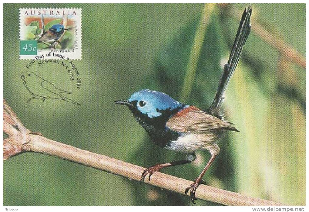 Australia-2001 Variegated Fairy-Wren Bird  Maximum Card - Papagayos