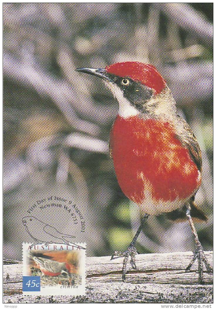 Australia-2001 Crimson Chat    Maximum Card - Pappagalli & Tropicali