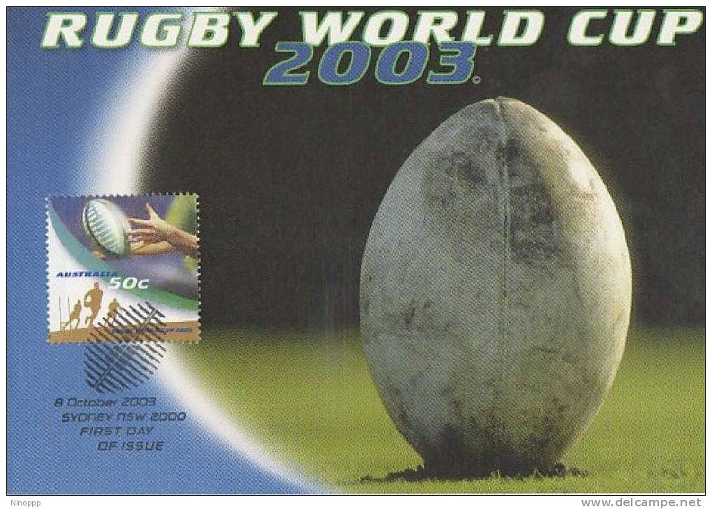 Australia-2003 Rugby World Cup, Rugby Ball  Maximum Card - Rugby