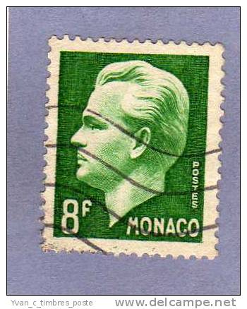 MONACO TIMBRE N° 346 OBLITERE PRINCE RAINIER III 8F VERT FONCE - Oblitérés