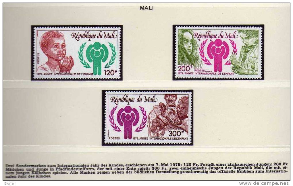 UN Jahr Des Kindes 1979 Mali 693/5+Polynesien 284 ** 15€ Kinder Und Tiere UNESCO/UNICEF Document Stamps Of Children - Brieven En Documenten