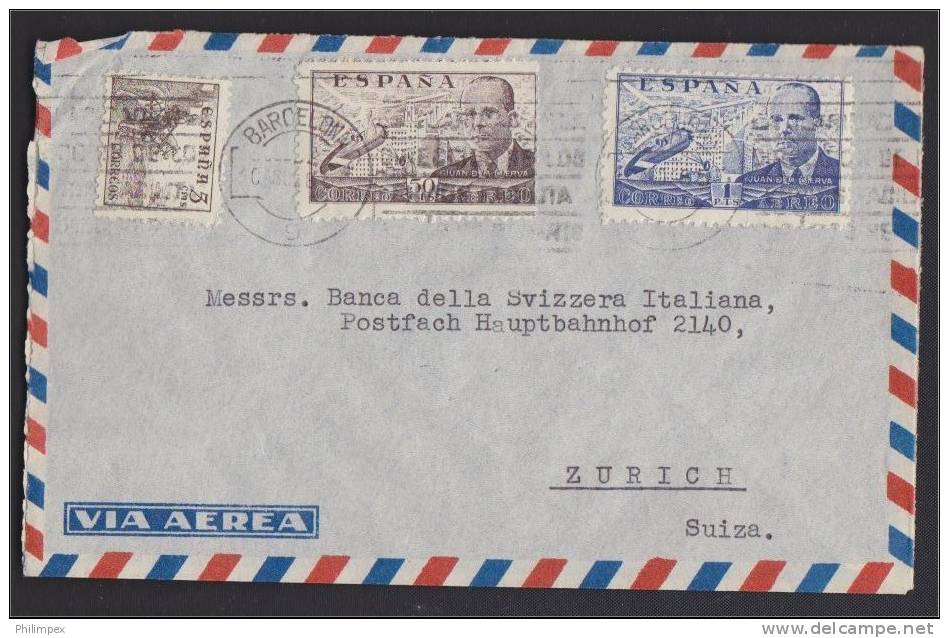 SPAIN, 2 AIRPOSTCOVERS 1948 TO SWITZERLAND, ONE REGISTERED - Storia Postale