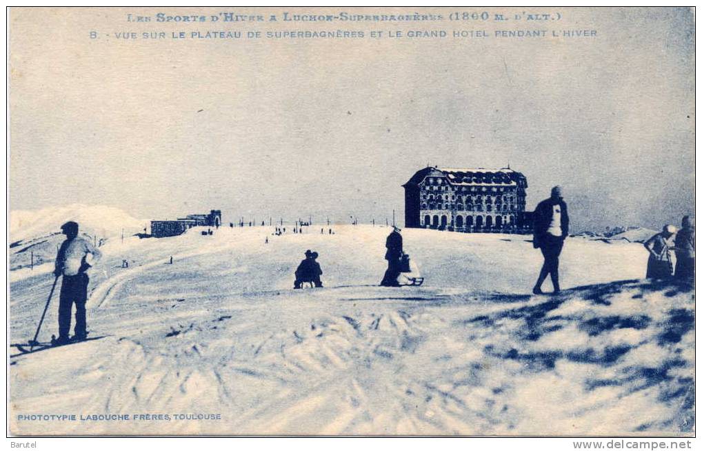 SUPERBAGNERES - Vue Sur Le Plateau Et Le Grand Hôtel Pendant L´Hiver - - Superbagneres