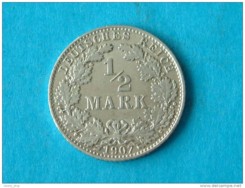 1907 D - 1/2 MARK ( Silver ) / KM 17 ( For Grade, Please See Photo ) !! - 1/2 Mark