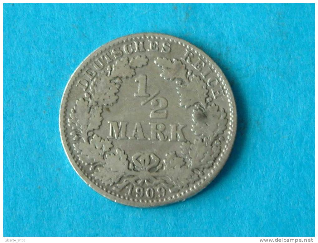 1909 D - 1/2 MARK ( Silver ) / KM 17 ( For Grade, Please See Photo ) !! - 1/2 Mark