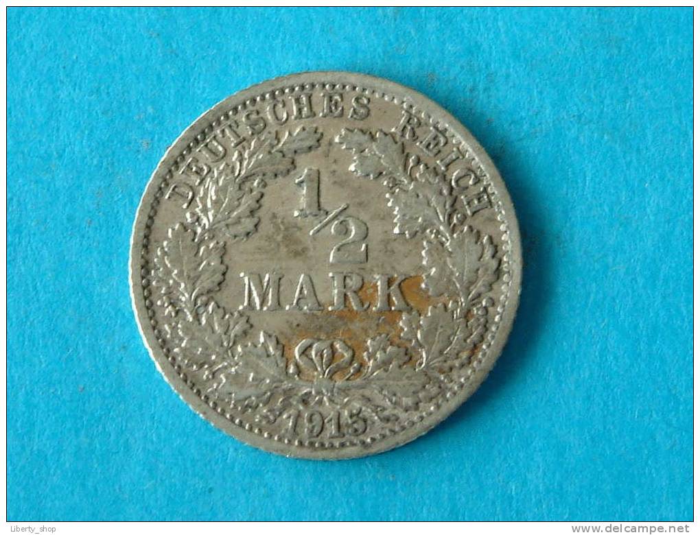 1915 F - 1/2 MARK ( Silver ) / KM 17 ( For Grade, Please See Photo ) !! - 1/2 Mark