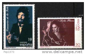 ESPAÑA 1996 - PERSONAJES POPULARES - CAMARON Y LOLA FLORES - Edifil 3442-3443 - Yvert 3023-3024 - Dance