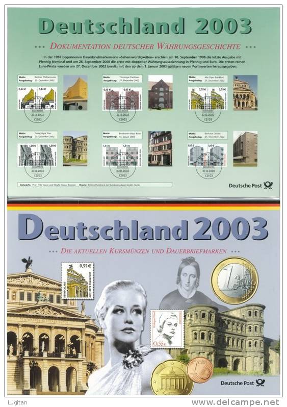 Folder Filatelico Numismatico Anno 2003 - Forse Il Primo Folder Ufficiale Della Zecca Di Berlino - Euro Zona - - Alemania