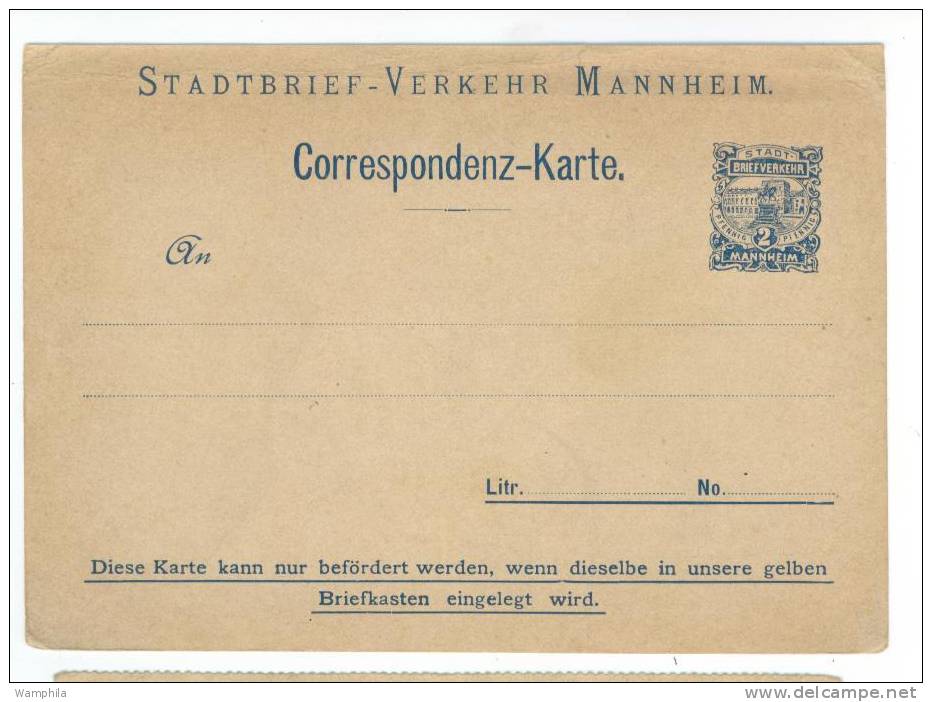 Correspondenz Karte Mannheim - Autres & Non Classés