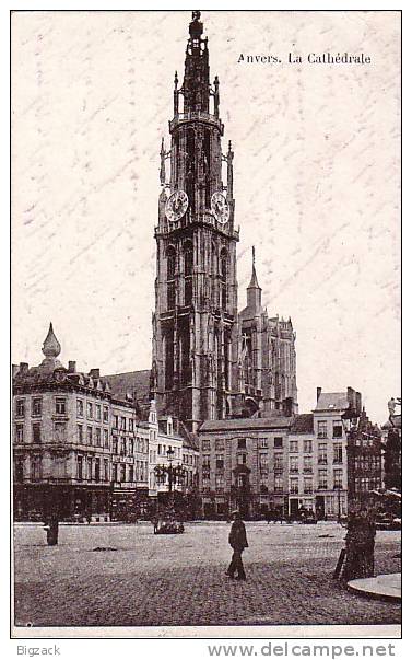 Dt. Post Belgien AK Anvers La Cathedrale Stempel Beverloo 23.4.15 Truppenübungsplatz - Besetzungen 1914-18