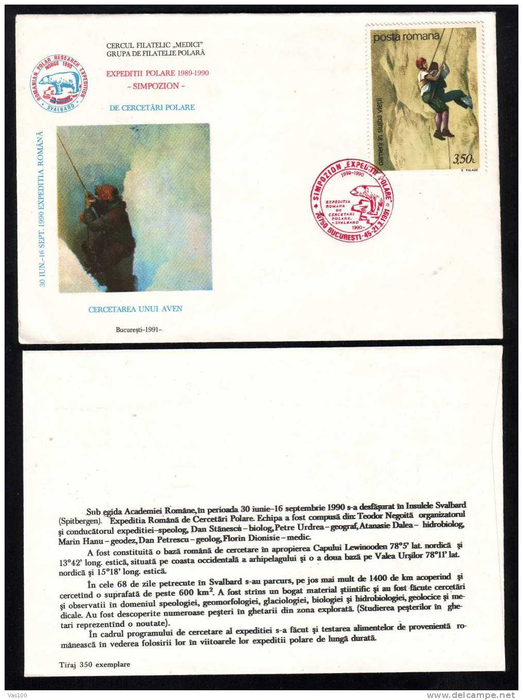 Romania Climbing Escalade Mountain ,SVALBARD EXPEDITION 1991 ,bear Cancellation. - Climbing