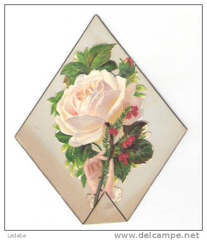 CR109 - BELLE CHROMO 1900 En Losange H=10.5 Cm - Main Amovible Avec Rose Intitulé : Bonne Fête - Sonstige & Ohne Zuordnung